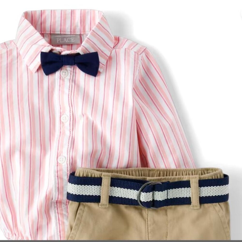 NWT The Children’s Place Baby Boys Dad And Me Striped Poplin 2-Piece Outfit Set